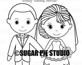 Wedding coloring activity book  Favor Kids 8.5 x 11  Printable Personalized PDF or JPEG TEMPLATE