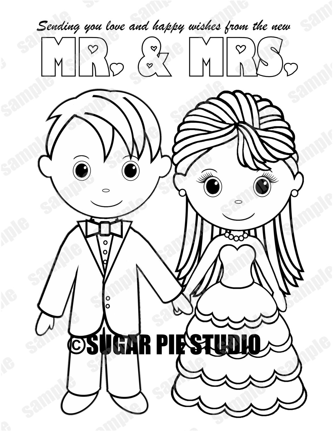 Download INSTANT DOWNLOAD Printable Bride Groom Wedding coloring ...