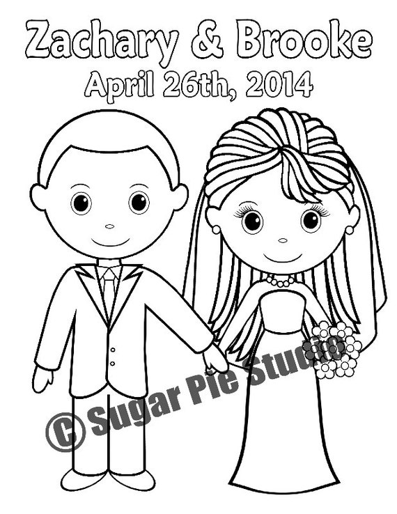 Wedding Coloring Book Favor Kids 8.5 X 11 PDF or JPEG TEMPLATE 