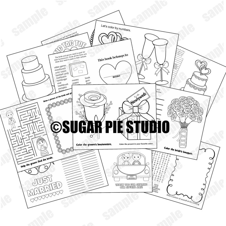 Wedding Coloring Book Activity Kids Table Pdf Template File Printable Weddings Gifts Mementos Bgc Sedahotels Com