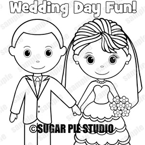 WEDDING COLORING Page - Pages - Kids table activity favor - Colouring sheet - Placemat - Instant Download - Do it yourself - PDF file