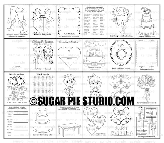 Download Wedding Coloring Book Favor Kids Mini Size 4 25 X 5 5 Pdf Or Etsy