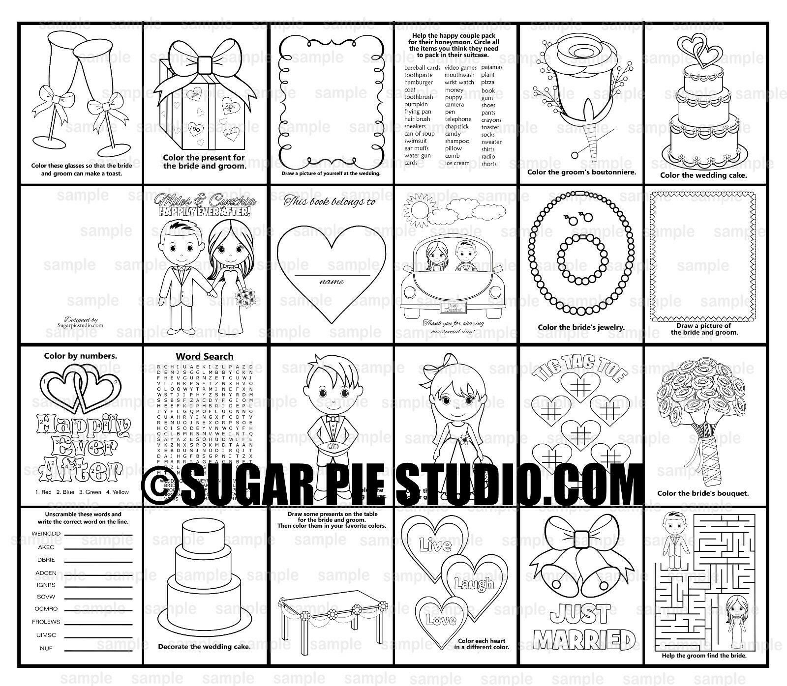 Wedding Coloring Book Favor Kids Mini Size 4 25 X 5 5 Pdf Or Etsy