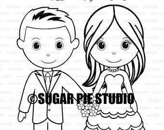 Wedding coloring book activity Favor Kids 8.5 x 11  PDF or JPEG TEMPLATE