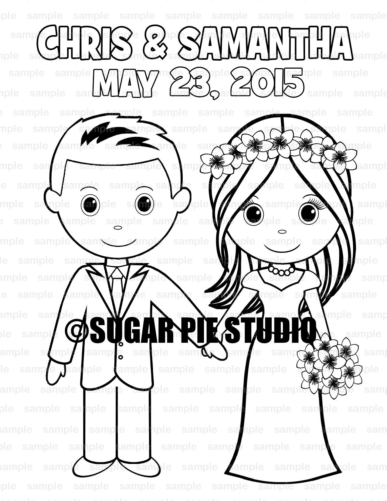 Download Wedding coloring book activity Favor Kids 8.5 x 11 PDF or ...