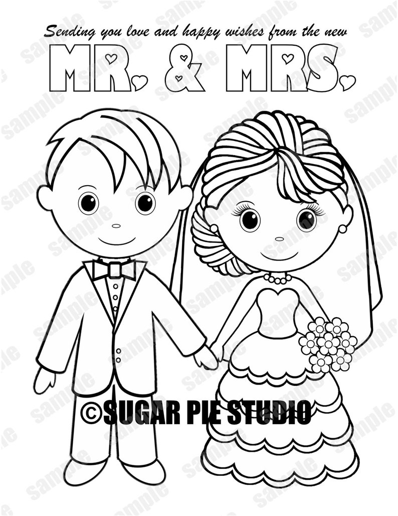 Download INSTANT DOWNLOAD Printable Bride Groom Wedding coloring ...