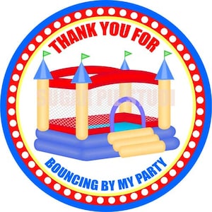 Instant download Bouncy bounce house inflatable 2.5 inch Printable Favor tags / cupcake toppers Digital File