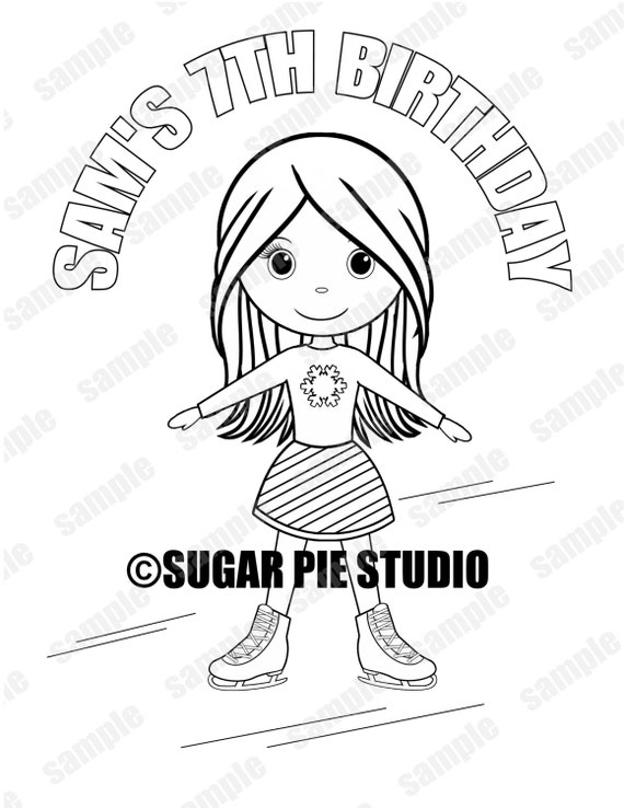 Glace Patinage Coloriage Page Dhiver Au Pays Des Merveilles Etsy