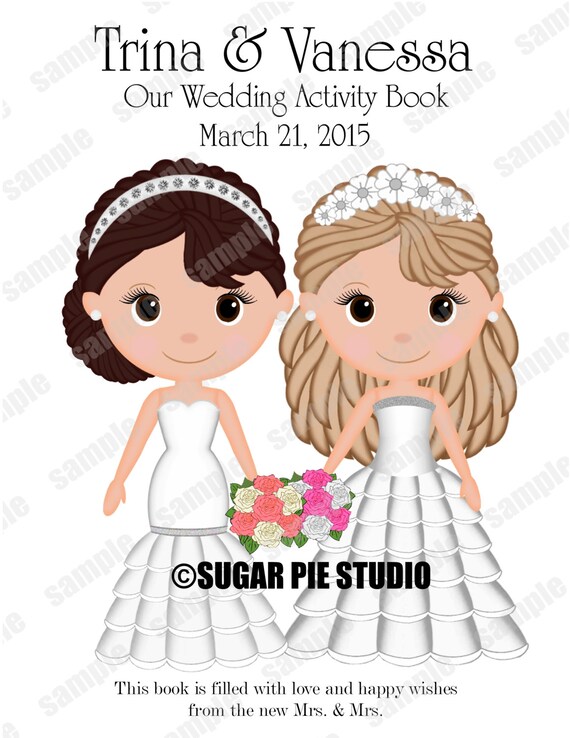 Personalized Same sex wedding activity coloring book wedding favor Kids 8.5  x 11 PDF or JPEG TEMPLATE