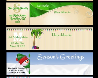 Digital File Printable Holiday Envelope wraps labels