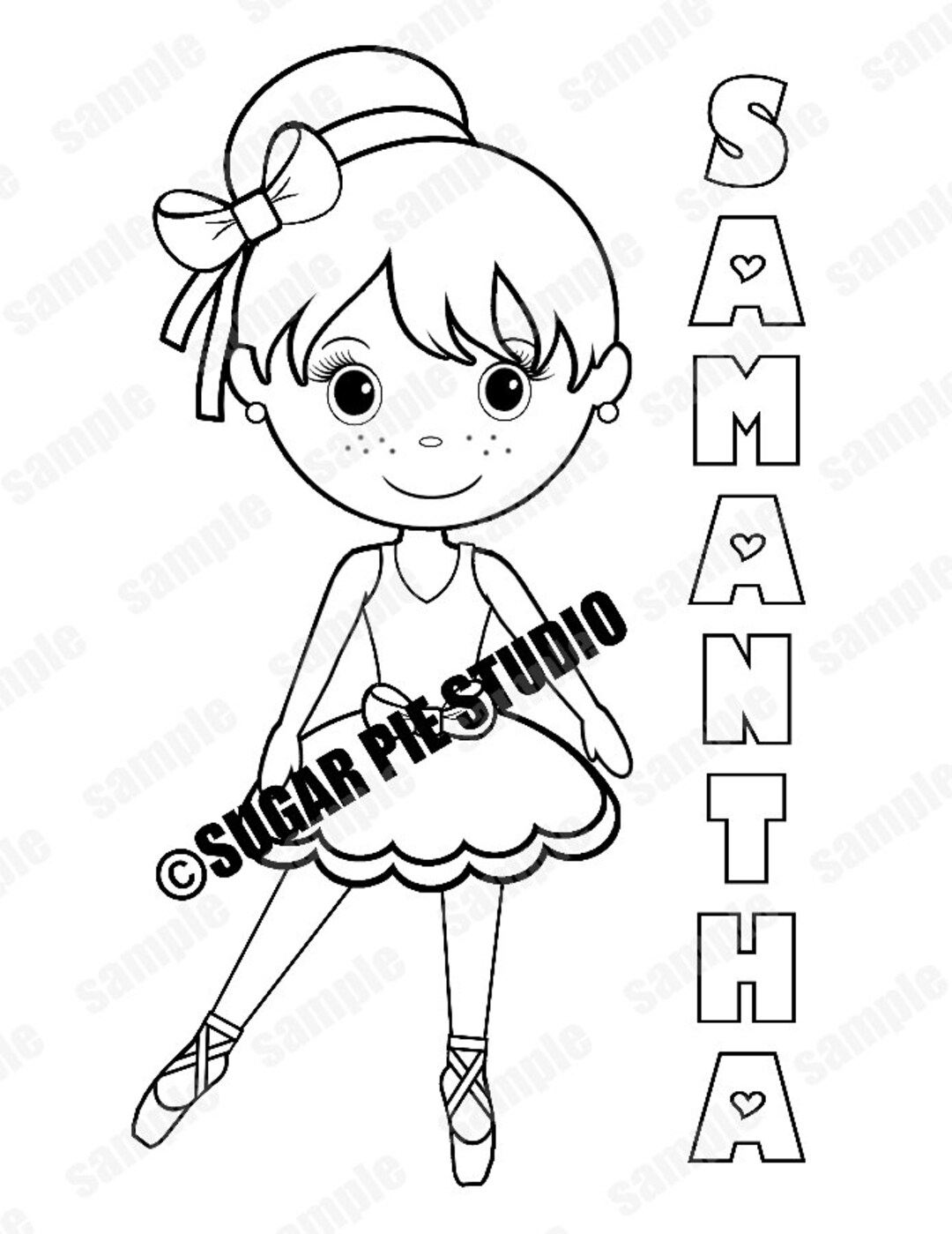 Personalized Ballerina Coloring Page Birthday Party Favor Colouring ...