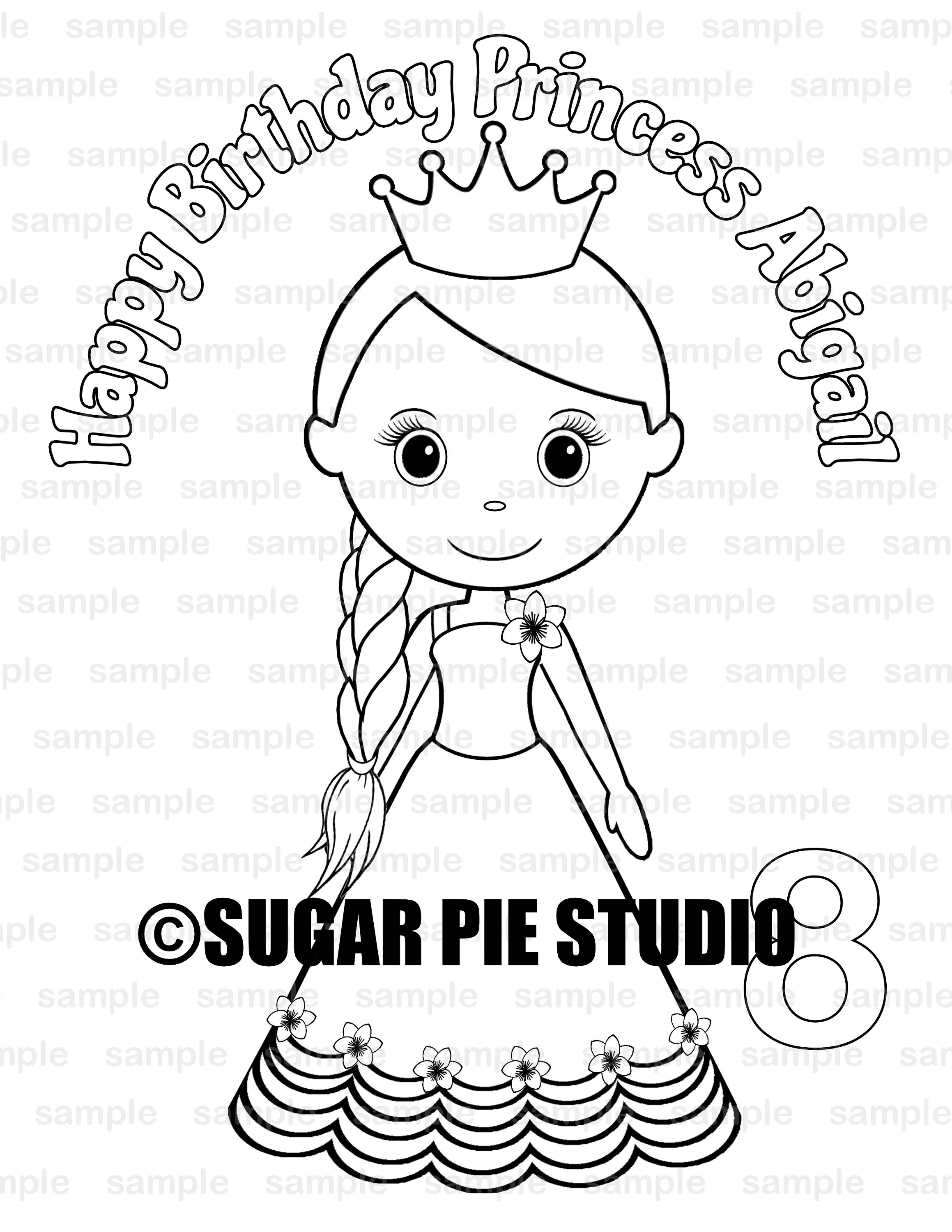 Birthday Princess Coloring Pages
