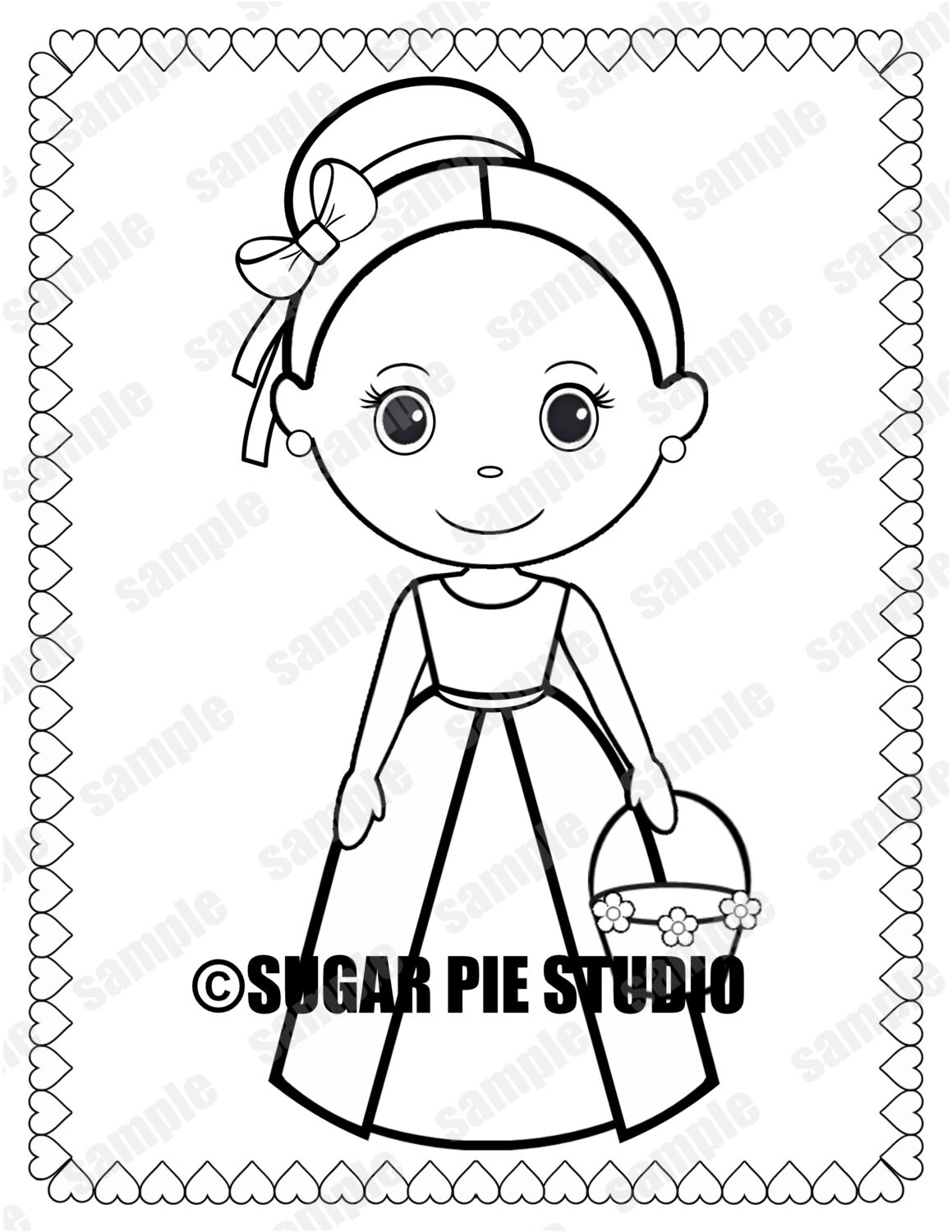 Flower Girl Proposal Coloring Page Coloring Pages