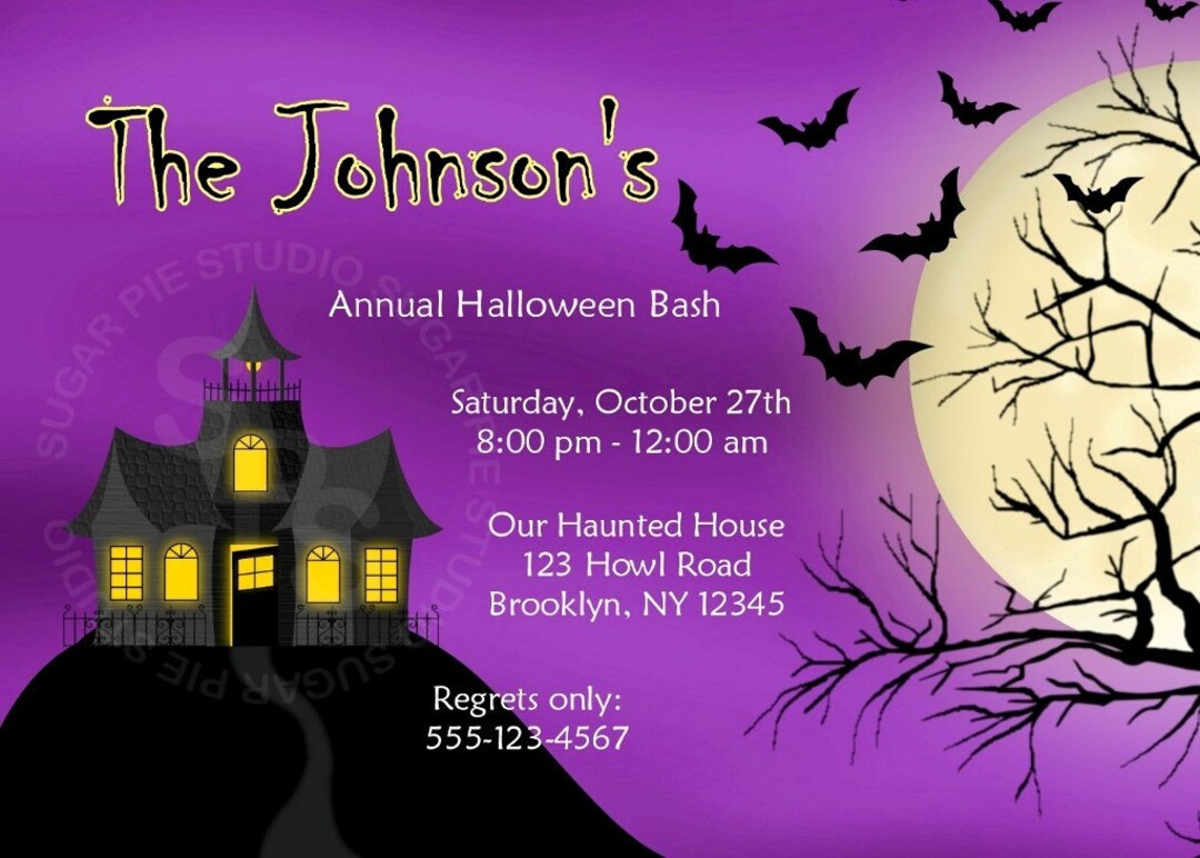 Printable Halloween Birthday Party Invitation Custom - Etsy