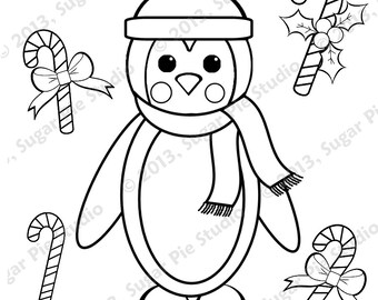 Personalized Printable Holiday Christmas Winter Party Favor childrens kids coloring page activity PDF or JPEG file