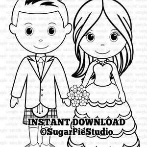 WEDDING COLORING Page - Kilt - Kids table activity favor - Colouring sheet - Placemat - Instant Download - Do it yourself - PDF file