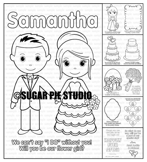 Flower Girl Proposal Coloring Activity Book Personalized Etsy