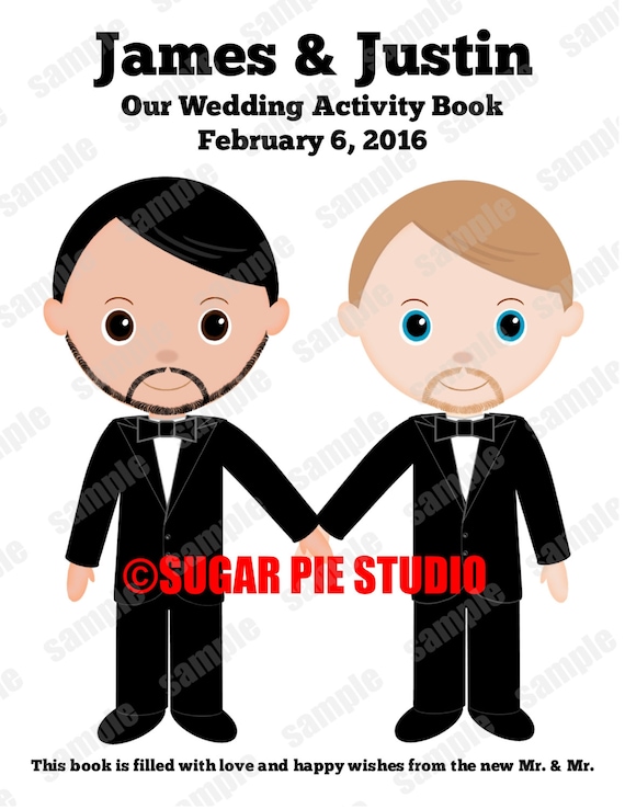 Personalized Same sex wedding activity coloring book wedding favor Kids 8.5  x 11 PDF or JPEG TEMPLATE