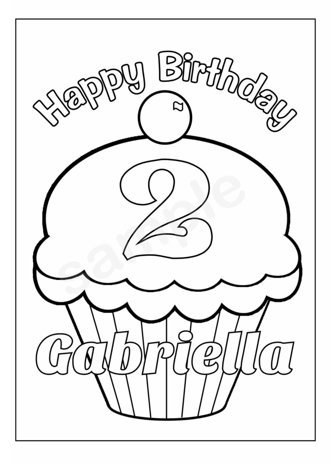 Personalized Printable Birthday Cupcake Cup Cake Party Favor - Etsy
