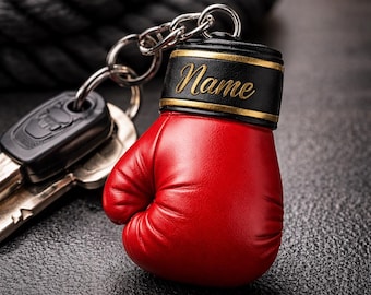 Personalized Boxing Glove Keychain | Custom Name-Color Boxing Keychain | Boxing Gift for Boxer | MMA Gift | Fighter gift | Martial Arts Gift