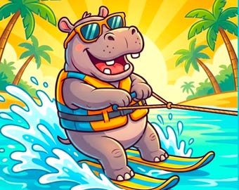 Funny Hippo Shower Curtain