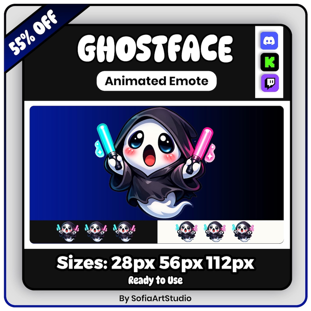 Ghostface Animated Emote | Kawaii Chibi Dancing Ghost (digital Download ...