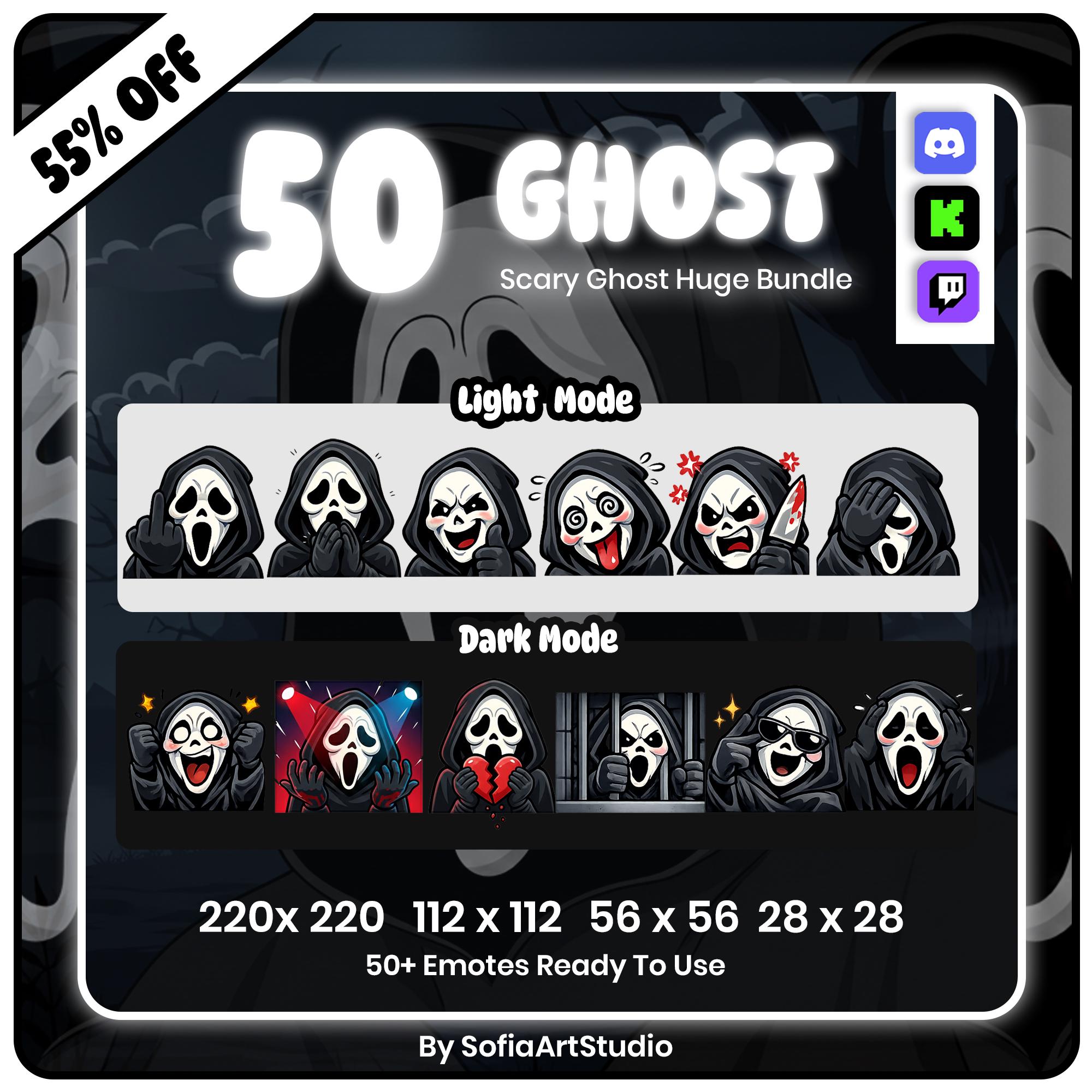 50+ Scary Ghost Emotes | Halloween Horror Twitch, Discord Stream Emojis ...