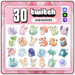 Fantasivarelsers undermärken | Pastellfärgade chibi-djur, magiskt streampaket (digital nedladdning)