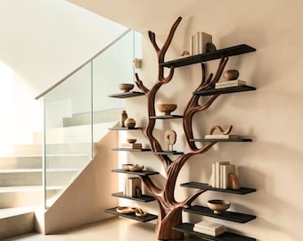 Tree-Inspired Wall Bookcase, Unique Floating Shelf Unit for Living Room