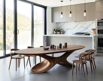 Mid Century Modern Dining Table for Kitchen Stylish Wooden Furniture