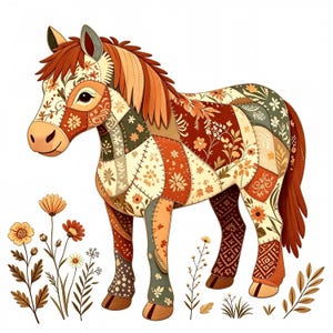 Patchwork Horse Shirt PNG for Sublimation (1 PNG)