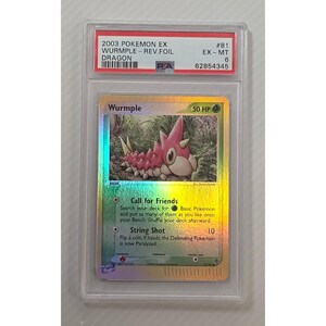 Pokemon Trading Card Standard Wurmple 81/97 2003 EX Dragon Reverse Foil PSA 6 image 3