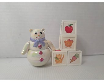 Pleasant Company Bitty Baby Blocks Snowman Toy Lot Nursery Accessories