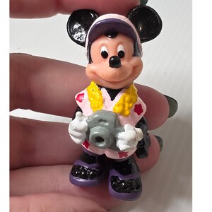 Disney Mickey Mouse PVC Figure Small Pink Good Mickey Mouse Tourist Applause image 5