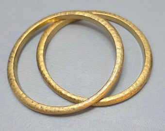 Conjunto de brazaletes Lauren Ralph Lauren OS Gold Fair Hammered RLL apilables