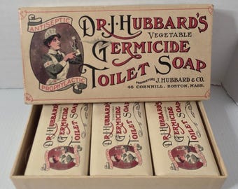 Antique 1890s Dr J Hubbard Vegetable Toilet Soap Advertisement Boston MAA