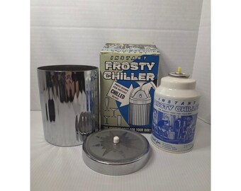 Juego de enfriadores de vasos de cóctel Instant Frosty Chiller con caja vintage
