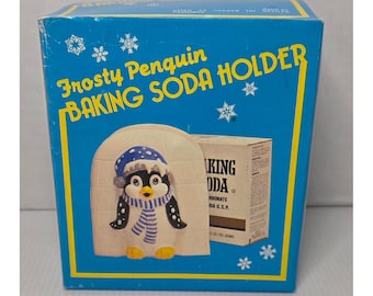 Vintage Giftco Frosty Penguin Baking Soda Holder NIB