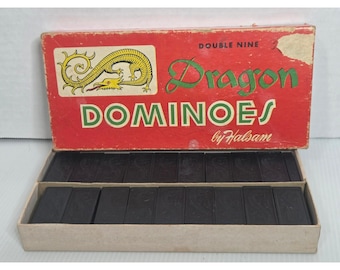 Halsam Dragon Dominoes Double Nine 55 Pieces Black Fair No 920