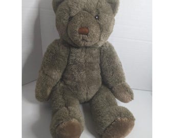 Orsacchiotto di peluche vintage Applause snodato, marrone, in peluche.