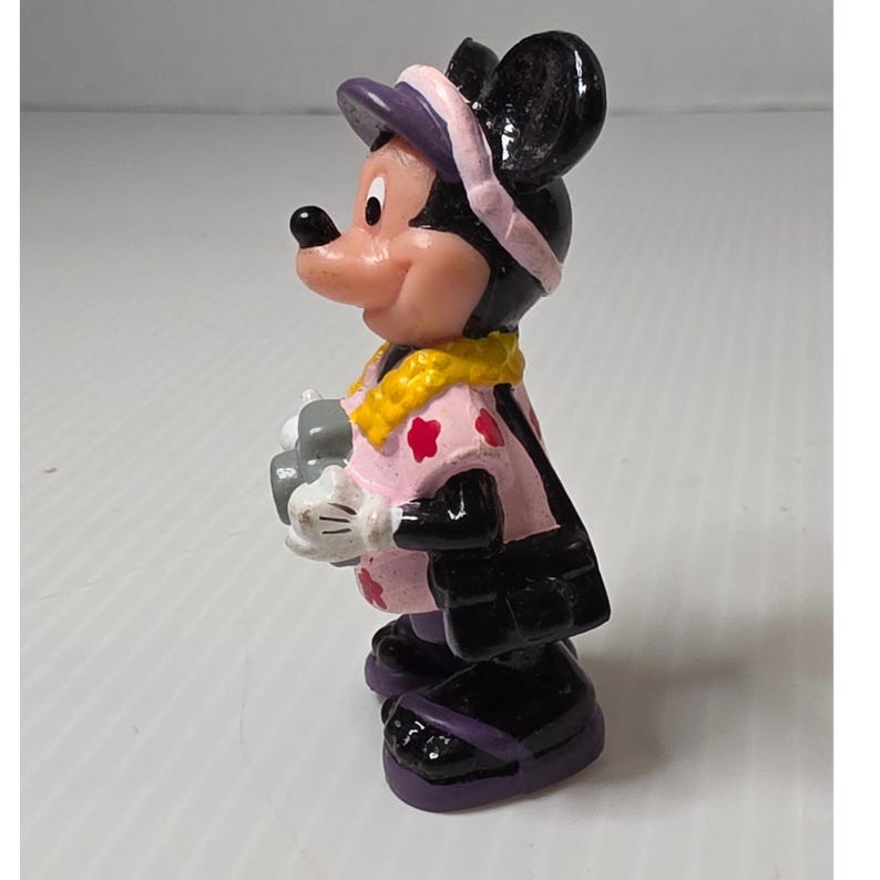 Disney Mickey Mouse PVC Figure Small Pink Good Mickey Mouse Tourist Applause image 4