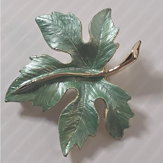 Unbranded Leaf Brooch OS Green Good Vintage Enamel Pin