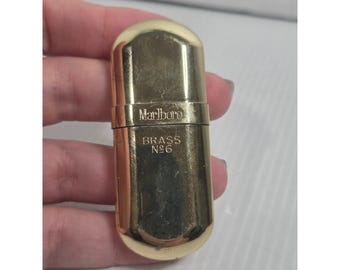 Marlboro Brass No 6 Pocket Lighter OS Gold Fair Vintage Capsule Lighter
