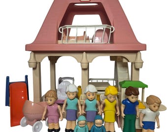 Little Tikes Grandma Dollhouse Lot Multicolor Fair Vintage Mansion Playset Dirty