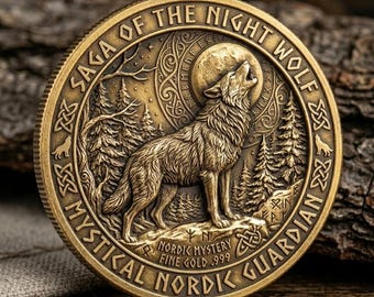 Pièce défi loup Viking mythe nordique jeton de poche décoration de bureau cadeau spirituel pour lui anniversaire fête des pères
