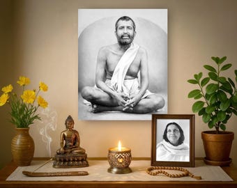 Sri Ramakrishna Paramahamsa restaurerad historisk fotografi väggkonst