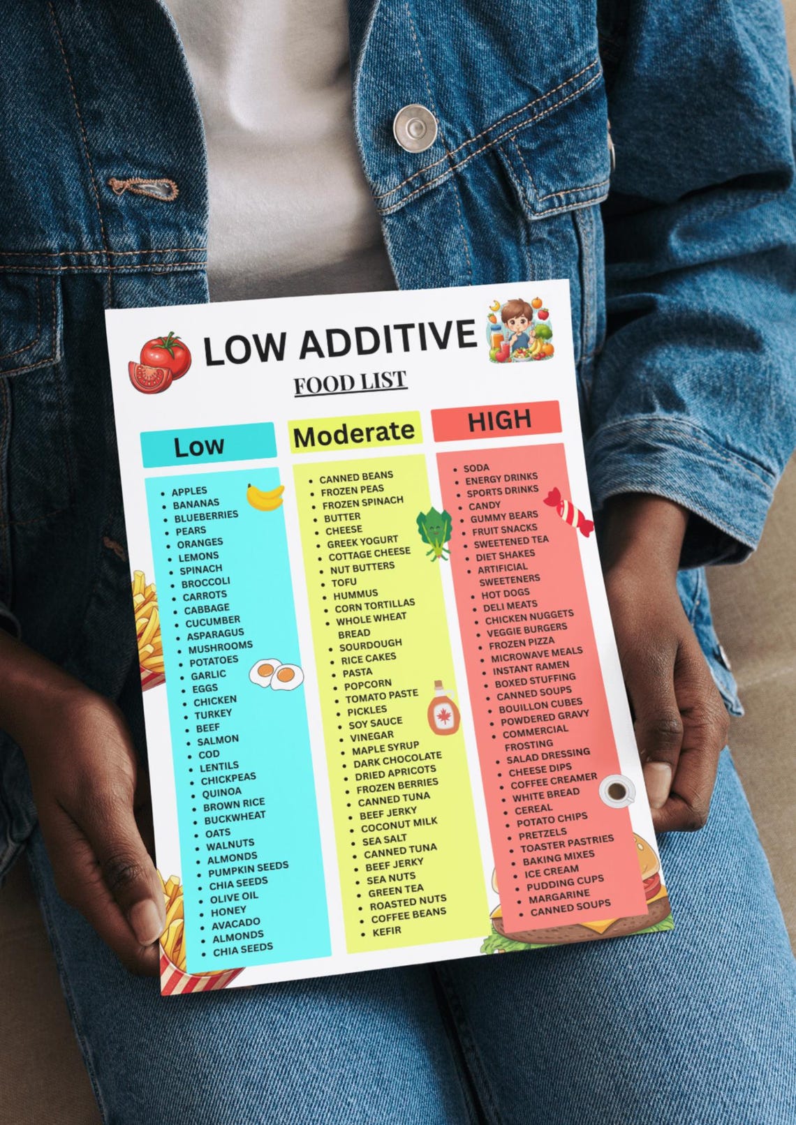 Low Additive Foods List, Food Additives Chart, Low Additive Grocery ...