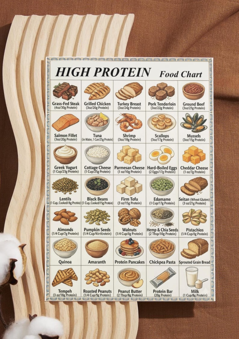 Protein Food List Printable | High Protein Foods Chart | Protein-rich ...