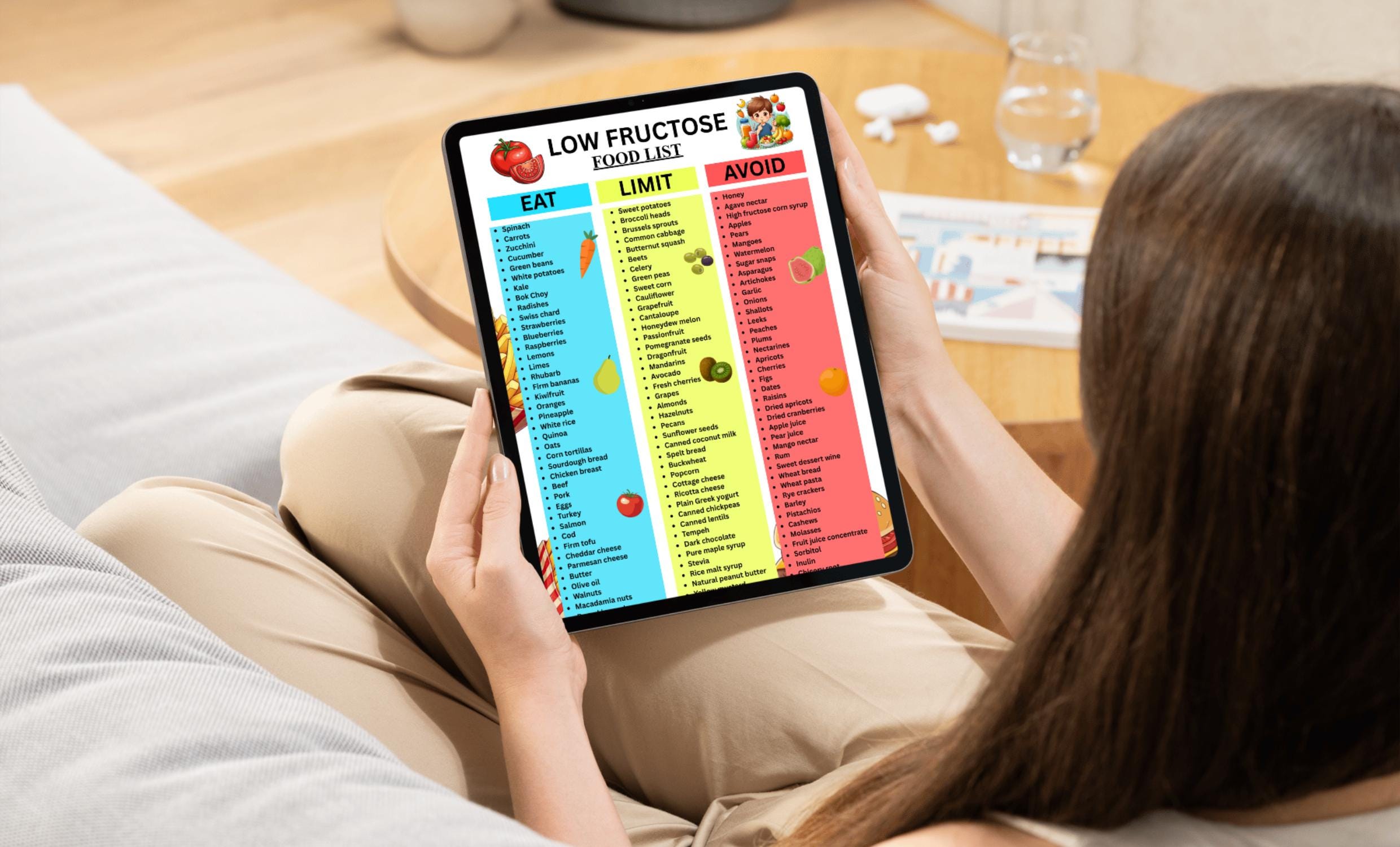 Low Fructose Food List Printable | Low Fructose & Low Sugar Diet Chart ...