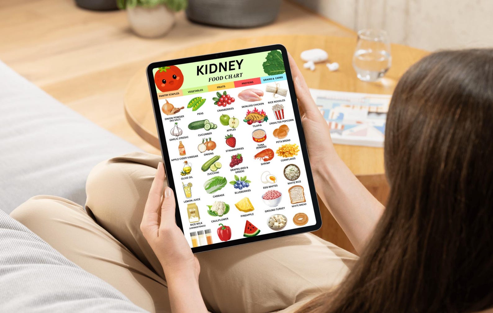 Kidney Friendly Food Chart PDF, Renal Diet Food List Printable, Kidney ...